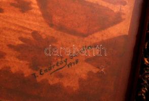 Endrédy Sarolta (?-?): Kislány a labdával. Vegyes technika, papír, jelzett, üvegezett keretben, 24×2...