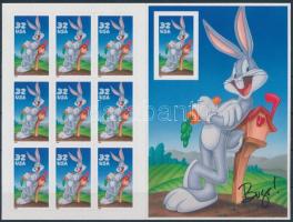 Cartoon characters: Bugs Bunny self-adhesive stamp-booklet, Rajzfilm figurák: Tapsi Hapsi öntapadós bélyegfüzet