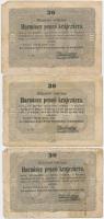 1849. 30kr "Kossuth bankó" (3x) T:III,III-
