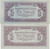 1944. 5P "A Vörös Hadsereg Parancsnoksága" (2x) T:I-