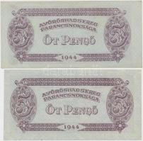 1944. 5P "A Vörös Hadsereg Parancsnoksága" (2x) T:I-