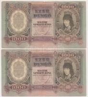 1943. 1000P (3x) sorszámkövetők T:III kis szakadás