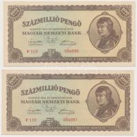 1946. 100.000.000P (5x) sorszámkövetők T:I,I-