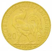 Franciaország / Modern Köztársaság 1910. 20Fr Au "Kakas" (6,46g/0.900) T:2 
France / Mode...
