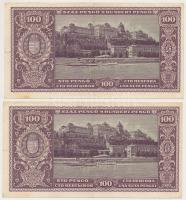 1945. 100P (4x) párban sorszámkövetők, "BÜNTETÉS" szóban "N" felett lemezhiba T:...