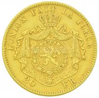Belgium 1870. 20Fr Au "II. Lipót" (6.45g/0.900) T:2 Belgium 1870. 20 Francs Au "Leopo...
