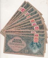 1945. 1000P (30x) mind piros "MNB" bélyeggel T:vegyes