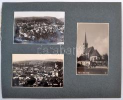 cca 1940 Dés és Désakna Sóbánya 8 db felragasztott képeslap és fotó