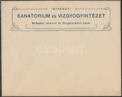 Istvánúti Sanatorium és Vizgyógyintézet, Budapest, István-út és Hungária-körut sarok, boríték szép állapotban, 13x16cm