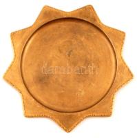 Dekoratív réz tálca, 28×28 cm