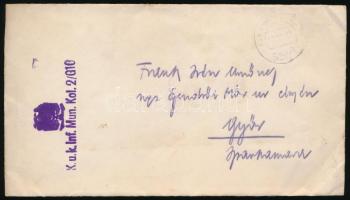 1917 Tábori posta levél / Cover K.u.k. Inf. Mun. Kol. 2/G10 + HP 520/A
