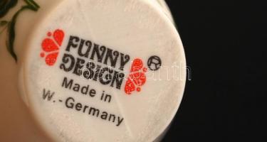 Jelzett mini váza, matricás, eredeti dobozában, hibátlan, m:7 cm