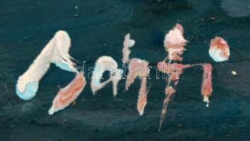 Bánfi jelzéssel: Balatoni vitorlások, olaj, karton, üvegezett keretben, 24x33cm