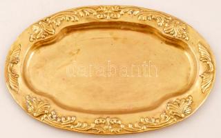 Díszes, kézzel készitett réztálca, 42x27cm