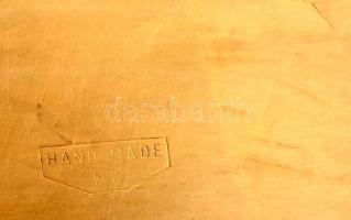 Díszes, kézzel készitett réztálca, 42x27cm