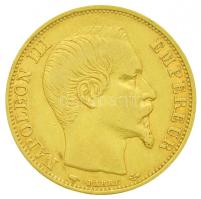 Franciaország/Második Császárság 1859A 20Fr Au "III. Napóleon" Párizs (6.41g/0.900) T:2,2- kis ph. France/Second Empire 1859A 20 Francs Au "Napoleon III" Paris (6.41g/0.900) C:XF,VF small edge error