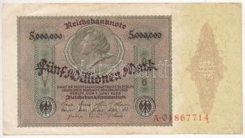 Németország / Weimari Köztársaság 1923. 5.000.000M T:III Germany / Weimar Republic 1923. 5.000.000 Mark C:F