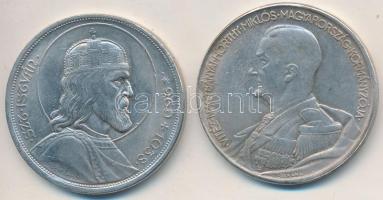 1938. 5P Fe "Szent István" modern replika + 1939. 5P Fe "Horthy balra" modern re...
