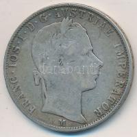Ausztria/olasz verdejel 1858M 1Fl Ag "Ferenc József" Milánó T:2-,3 Austria/Italian mintmark 1858M 1Fl Ag "Franz Joseph" Milan C:VF,F