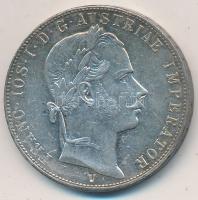 Ausztria/olasz verdejel 1858V 1Fl Ag "Ferenc József" Velence T:2 ph. Austria/Italian mintmark 1858V 1Fl Ag "Franz Joseph" Venice C:XF edge error