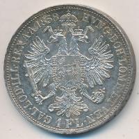 Ausztria/olasz verdejel 1858V 1Fl Ag "Ferenc József" Velence T:2 ph.
Austria/Italian mint...