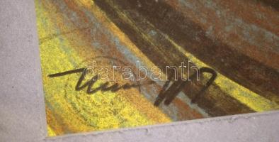 Olvashatatlan jelzéssel: Fej. Pasztell, papír, üvegezett keretben, 25×18 cm