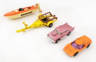 Eredeti angol matchboxok: '57-es Chevy (1979), Mazda rx (1971), King size Trailer (1970) motorcsónakkal, 3db