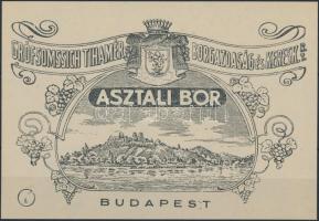 cca 1930 Somssich asztali bor boros címke.