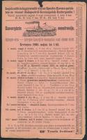 1905 Budapest-Kovácspatak csavargőzös menetrendje 4p. Szakadással