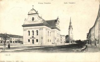 Igló, Iglau, Spisská Nová Ves; Evangélikus és katolikus templom / church