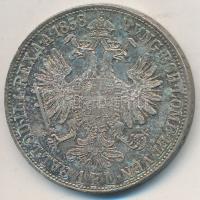 1858B 1Fl Ag "Ferenc József" T:2 ph., patina