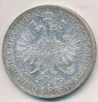 1860B 1Fl Ag "Ferenc József" T:2 ph., patina