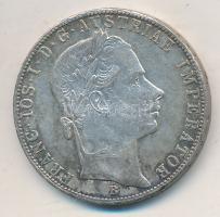 1860B 1Fl Ag "Ferenc József" T:2 ph., patina