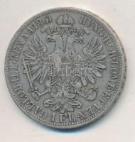 Ausztria 1861A 1Fl Ag "Ferenc József" T:2-,3 Austria 1861A 1 Florin Ag "Franz Joseph" C:VF,F