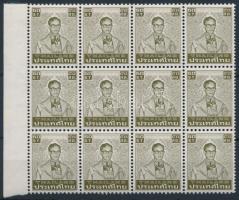 Defintive: King Bhumibol Adulyadej margin block of 12, Forgalmi: Bhumibol Aduljadeh király ívszéli 12-es tömb