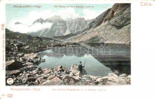 Tátra, Menguszfalvi-völgy, Kis Békás-tó, Bástya, Feitzinger Ede 278. / valley, lake, mountains