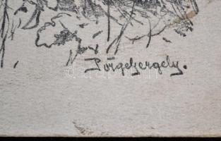 1909 Tisza-Sülyi Füzes, nyomtatvány, Pörge Gegely rajza, karton, 28x39cm