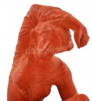 Tóth Valéria (1943-): Elhagyatva. Terrakotta, jelzett, hibátlan, m:24 cm, h:21 cm