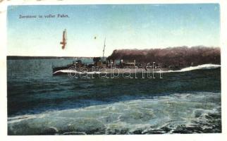 Zerstörter in voller Fahrt / Austro-Hungarian destroyers at full speed (EB)