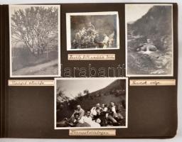 1920-40 Érdekes magyar ill., olasz vonatkozású kirándulások feliratozott fényképes emlékei albumban,...