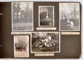 1920-40 Érdekes magyar ill., olasz vonatkozású kirándulások feliratozott fényképes emlékei albumban,...
