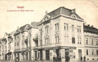 Szeged, Dugonics tér és Tisza Lajos utca, Markovics Lajos fűszerkereskedése (fa)