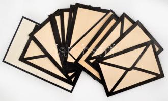 cca 1900-30 Gyászkártya szép állapotban, 12db, 7x11cm + 1db gyászlap, 9x14cm