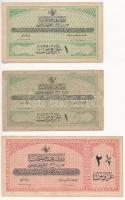 Oszmán Birodalom 1916-1917. 1p (2x) + 2 1/2p T:III Ottoman Empire 1916-1917. 1 Piastre (2x) + 2 1/2 Piastres C:F