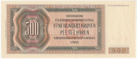 Német 3. Birodalom / Cseh-Morva Protektorátus 1942. 500K "SPECIMEN" perforációval T:I
Ger...
