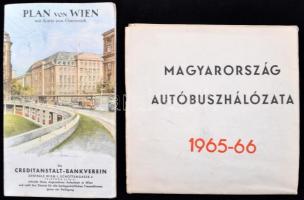 Háború előtti bécsi térkép + 1965 Magyar autobuszhálózati térkép