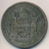 1930. 5P Ag "Horthy jobbra" T:3 patina
Adamo P8