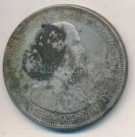 1930. 5P Ag "Horthy jobbra" T:3 patina
Adamo P8