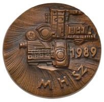1989. "MHSZ (Magyar Honvédelmi Szövetség) 1989 / Dia kategória III." Br díjplakett (106mm) T:2