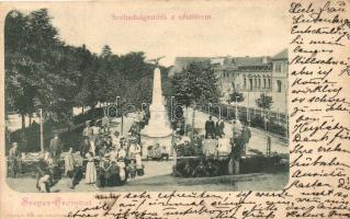 Szepesszombat, Spisská Sobota; Szabadság-emlék a sétatéren, kiadja Hensch Ede fia / promenade, monument